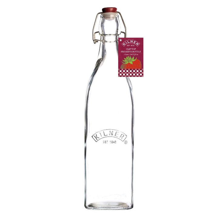 Kilner Clip Top Square Bottle 1 Litre