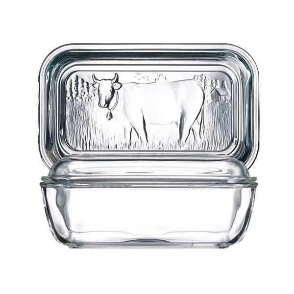 LuminarcGlass Cow Butter Dish With Lid