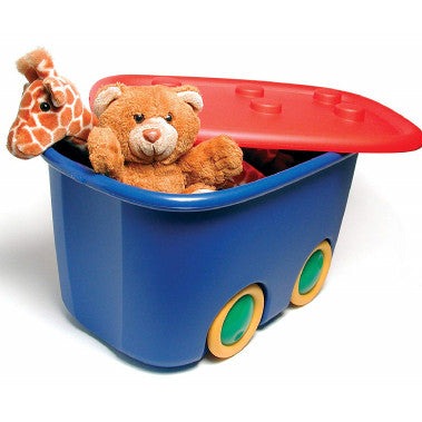 KIS Funny Box 46L Lidded Toy Storage Box on Wheels