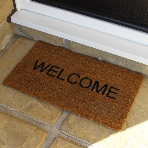 Heavy Duty Welcome Door Mat 100% Coir 60cm x 33.5cm