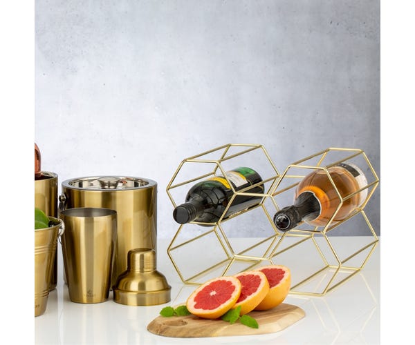 Barware Gold 6 Bottle Wine Rack