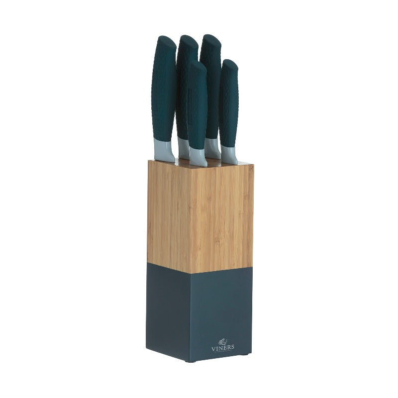 Horizon Indigo 6pce Knife Block Set