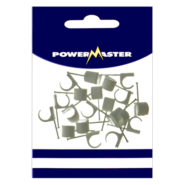 Powermaster 14-20mm Cable Clips Black - 20 Piece
