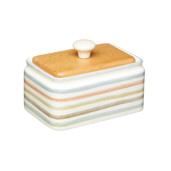 Classic Collection Striped Ceramic Butter Dish with Lid