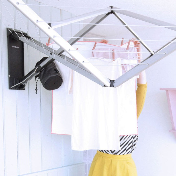 Brabantia WallFix Retractable Washing Line with Fabric Cover