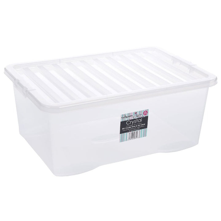 Wham Crystal 45L U/bed Box & Lid Clear