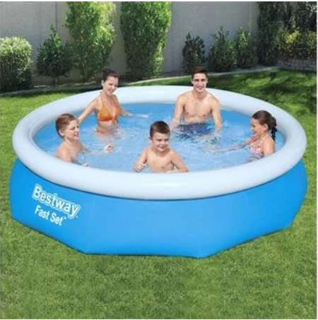 Bestway Fast Set 10 Foot Outdoor Garden Inflatable Swimming Pool