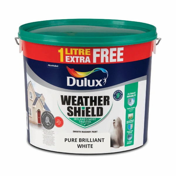 Dulux Weathershield Smooth White Masonry Paint 11L