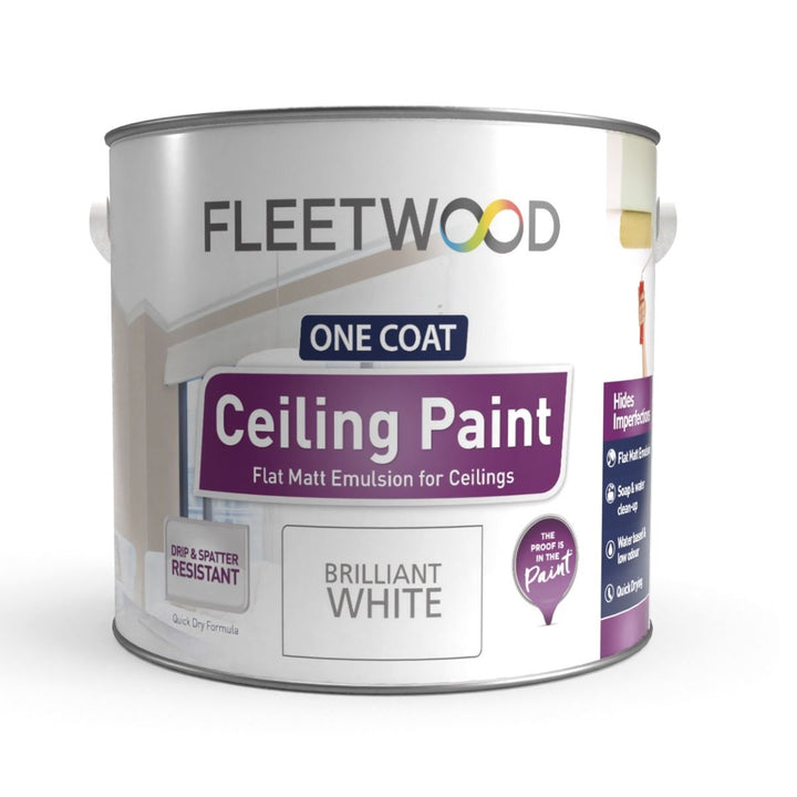 Fleetwood One Coat Ceiling Paint 2.5L - Brilliant White