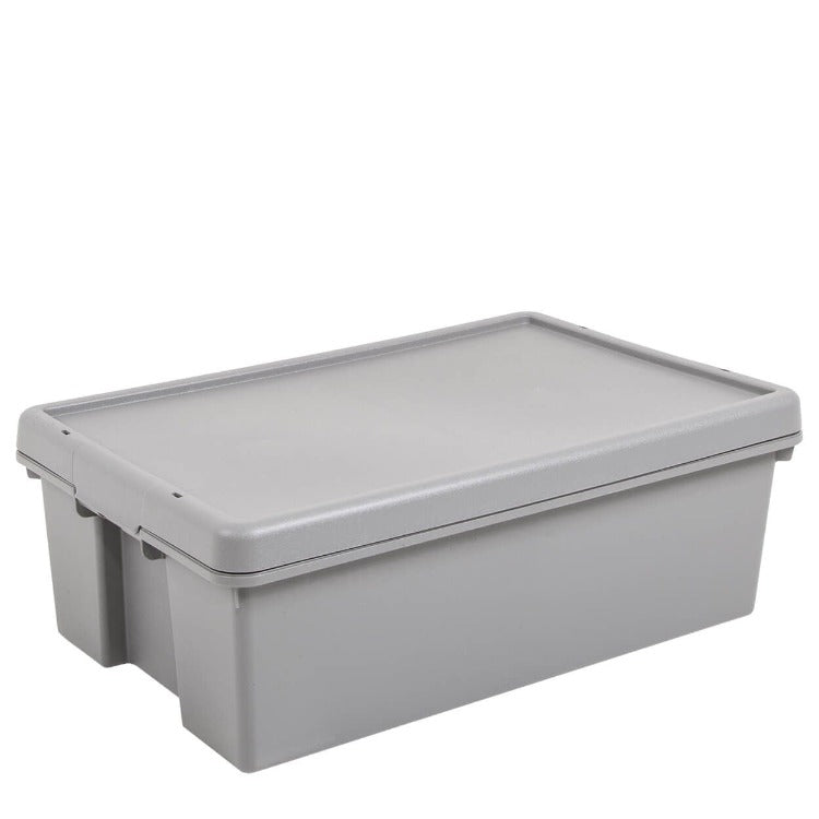 Wham 36 Litre Heavy Duty Plastic Storage Box With Lid - Grey