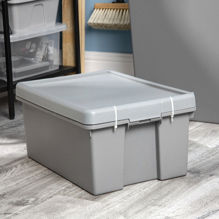 Wham 36 Litre Heavy Duty Plastic Storage Box With Lid - Grey