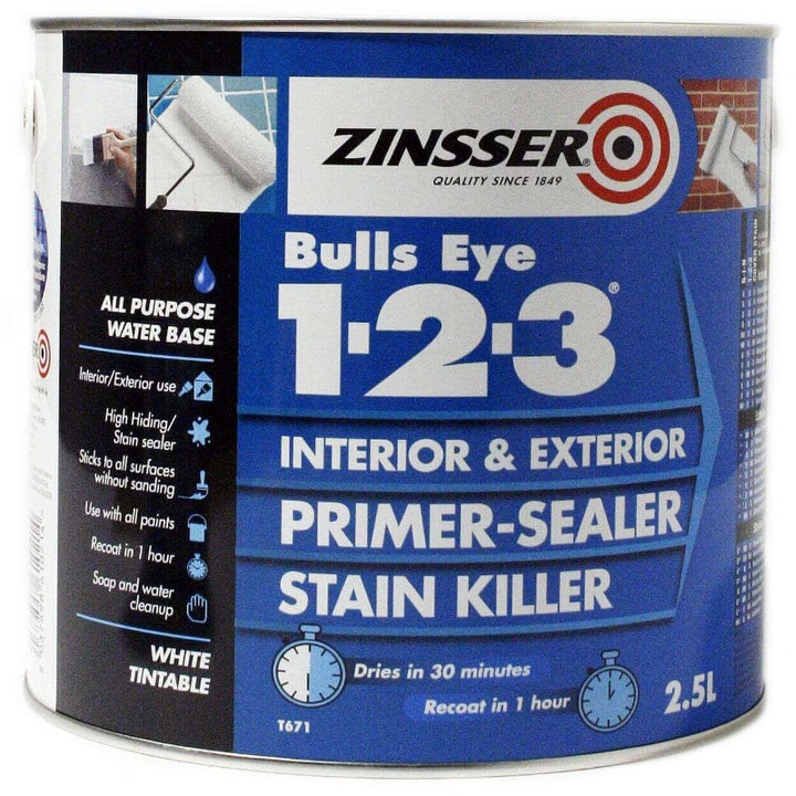 Zinsser BULLS EYE® 1-2-3 Interior/Exterior Primer & Sealer Paint