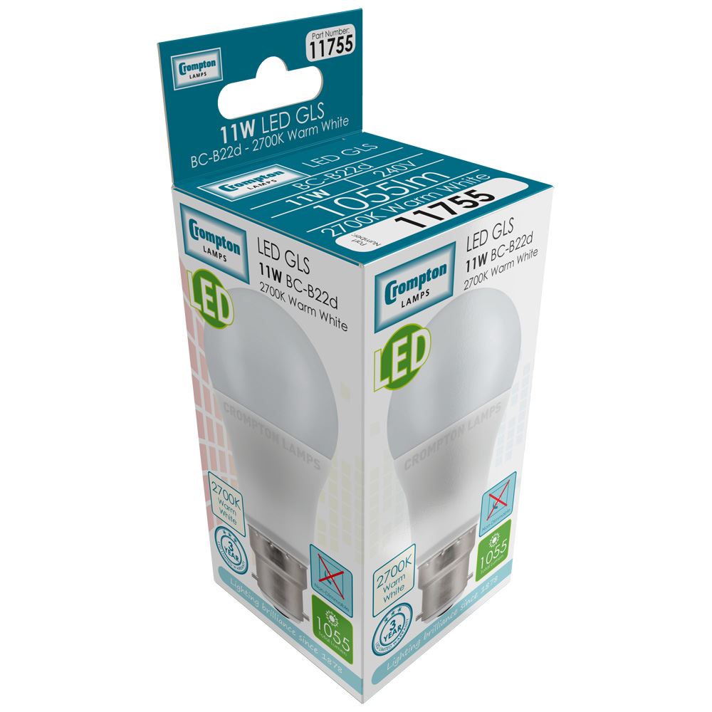 LED GLS Thermal Plastic • 11W • 2700K • BC-B22d