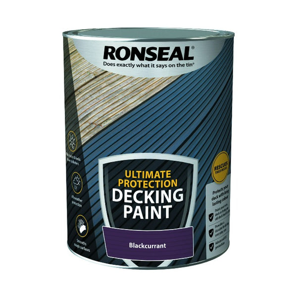 5L Ronseal Ultimate Protection Decking Paint - Blackcurrant