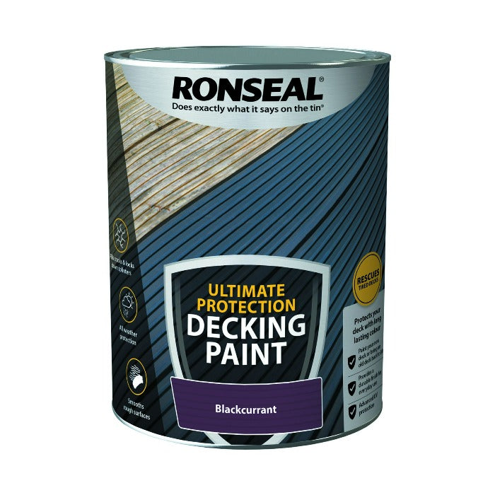 5L Ronseal Ultimate Protection Decking Paint - Blackcurrant