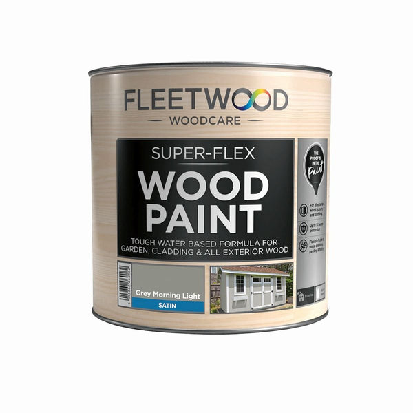 Fleetwood Super Flex Wood Paint - Grey Morning Light Satin 1L