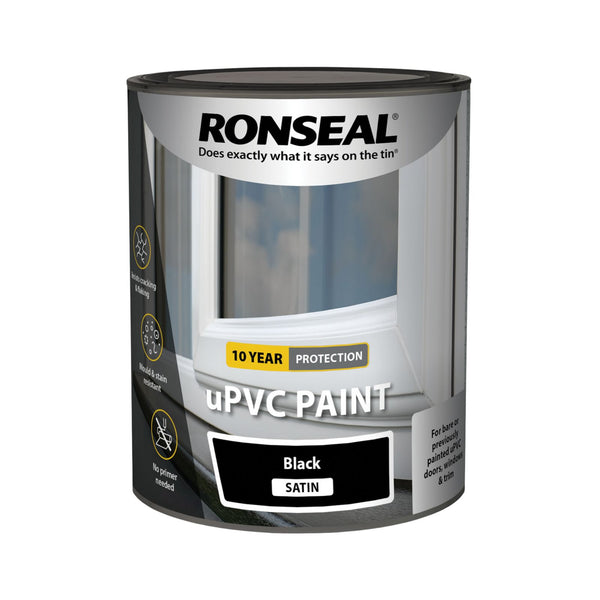 Ronseal Upvc Paint Black Satin 2.5l
