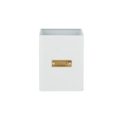 Otto Square Utensil Storage | White