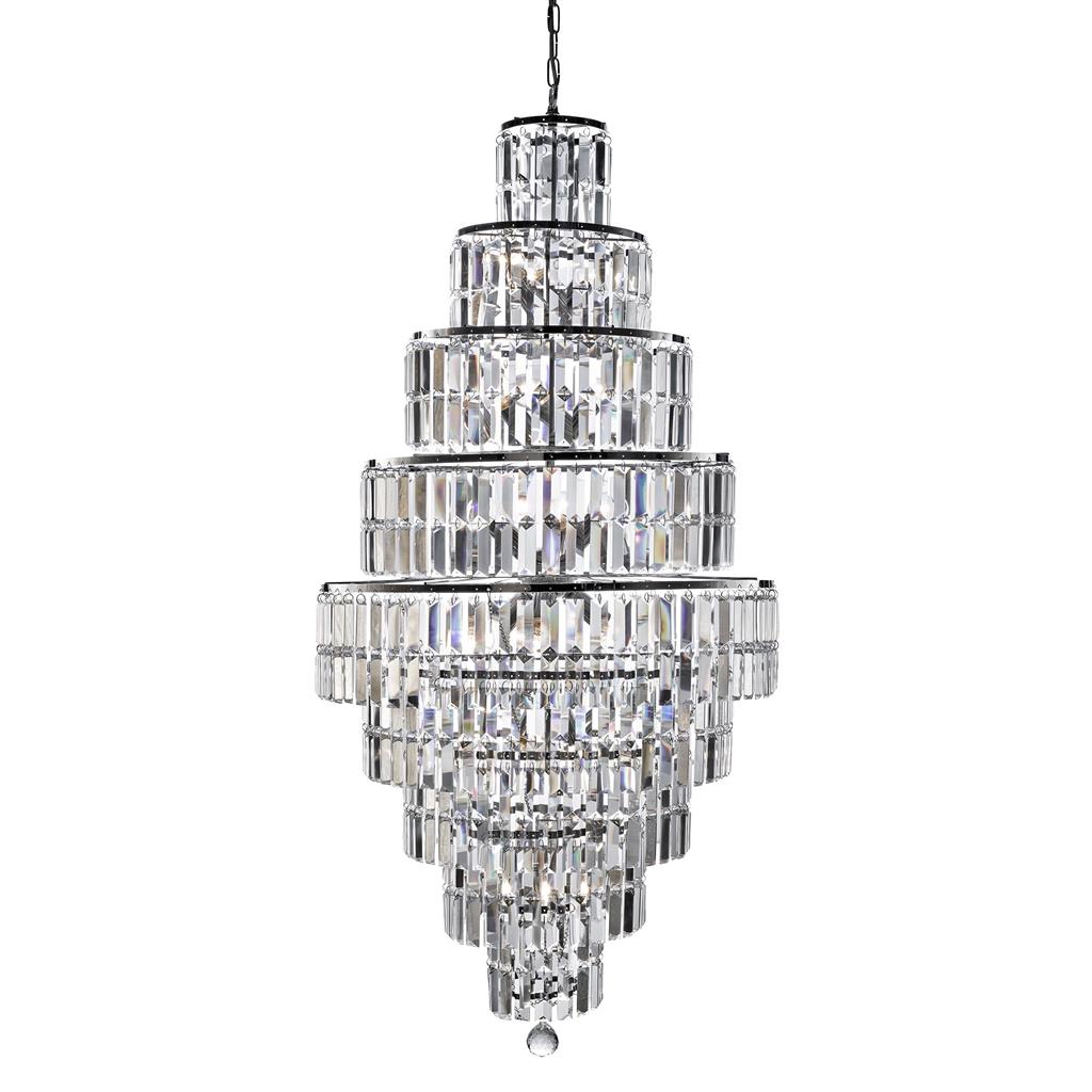 Empire 13 Light Chandelier - Chrome & Clear Crystal