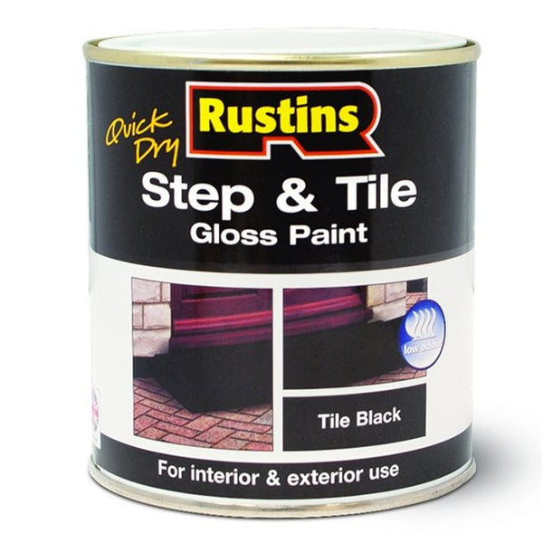 Rustins Step & Tile Black Gloss Paint Q/D