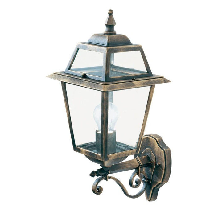 NEW ORLEANS OUTDOOR WALL LIGHT -BLACK GOLD, CLEAR GLASS,IP44