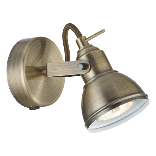 FOCUS 1 LIGHT ANTIQUE BRASS WALL SPOTLIGHT