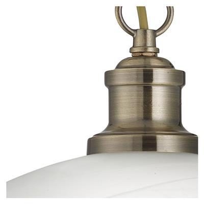 BISTRO CEILING PENDANT - ANTIQUE BRASS & MARBLE GLASS
