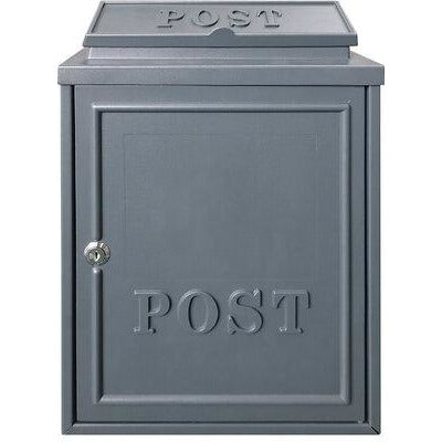 Manor Grey Cast Aluminium Postbox