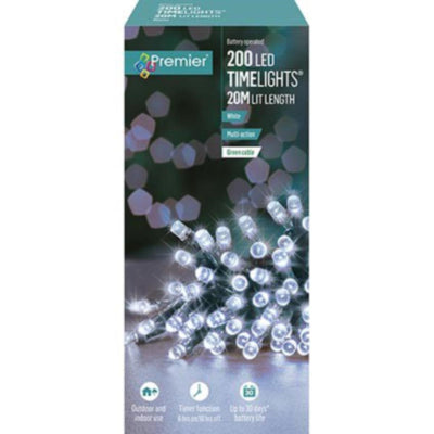 200 White LED Lights With Timer