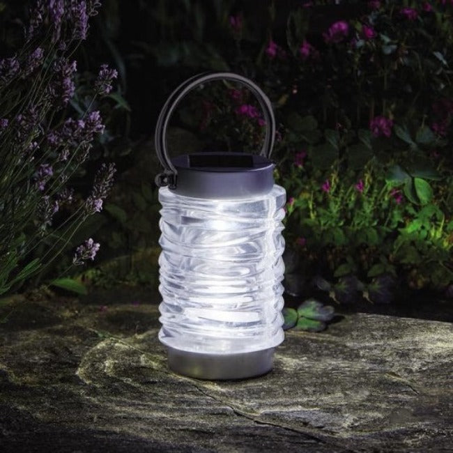 Wave Glass Solar Garden Lantern Light 10 Lumen