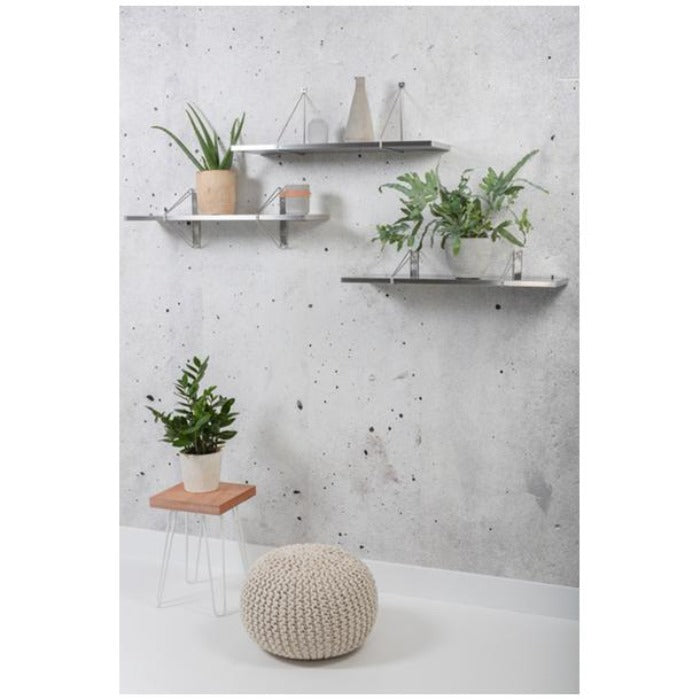Duraline Shelf Bracket double high S/2 stainless steel 24x26,5cm