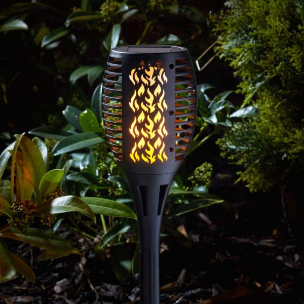 Solar Cool Flaming Compact Torch Garden Light