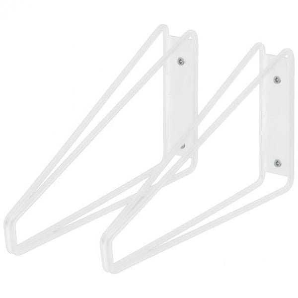 Duraline Shelf Bracket Double Low S/2 White 24x13,5cm