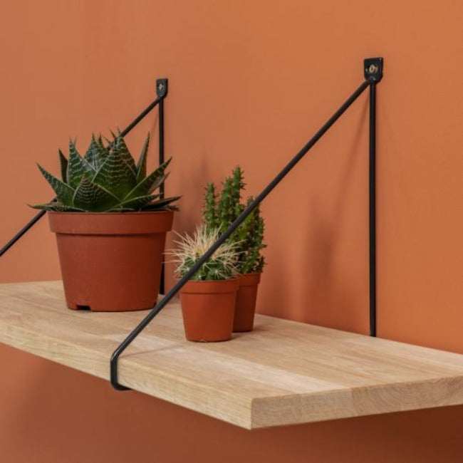 Duraline Shelf Bracket thin S/2 black 5mm 24x26,5cm