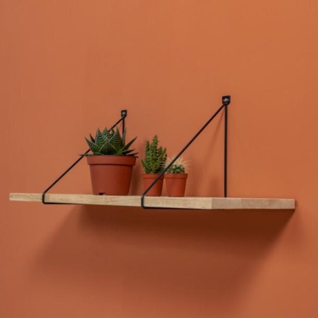 Duraline Shelf Bracket thin S/2 black 5mm 24x26,5cm