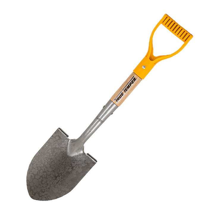 True Temper Round Pointed Micro Shovel with D Grip Wood Handle