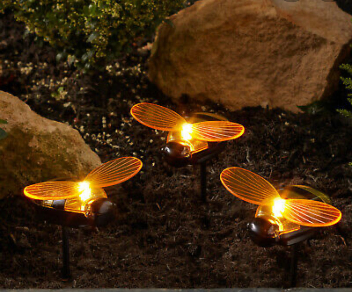 Solar Powered Bee Stake Light  3 Pack