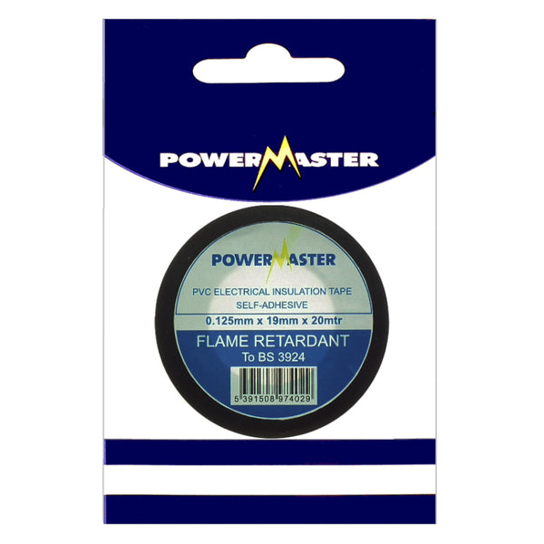 Powermaster Electrical 20Mtr PVC Insulating Tape - Black