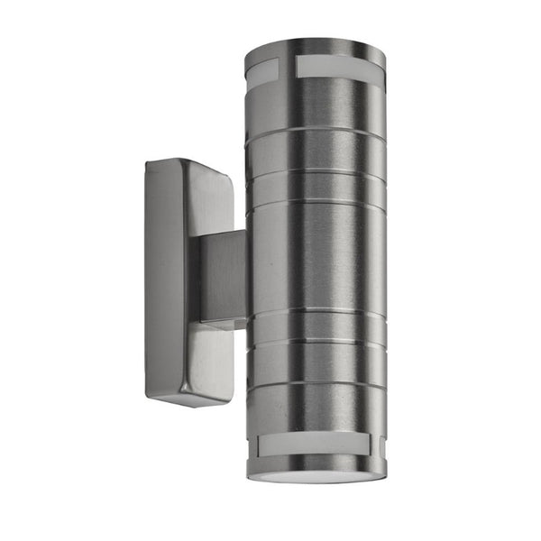 STAINLESS STEEL 2 LIGHT OUTDOOR WALL LIGHT WITH GU10