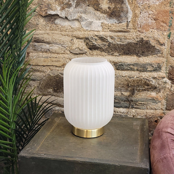 White Frosted Glass Table Lamp