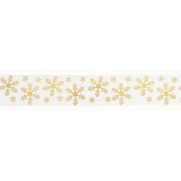Gold & Ivory Snowflakes Ribbon