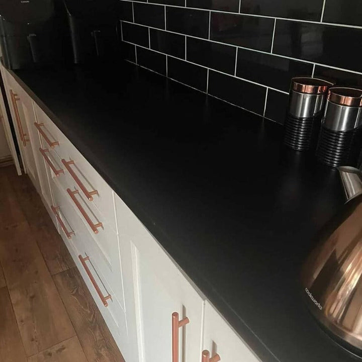 Licorice Beyond Paint. kitchen countertop paint from Smyths Homevalue.