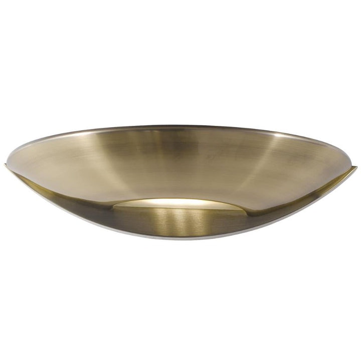 SARDINA LED WALL UPLIGHT - ANTIQUE BRASS & FROSTED GLASS
