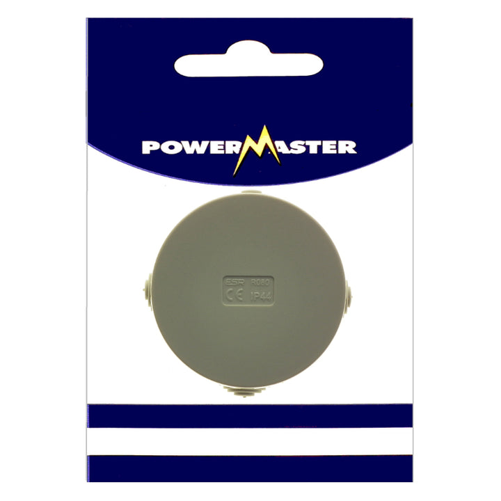 Powermaster Electrical Round Junction Box 80mm IP44