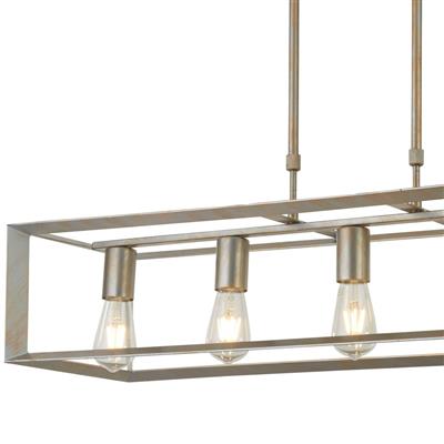 HEATON 5LT CEILING PENDANT - BRUSHED SILVER/GOLD