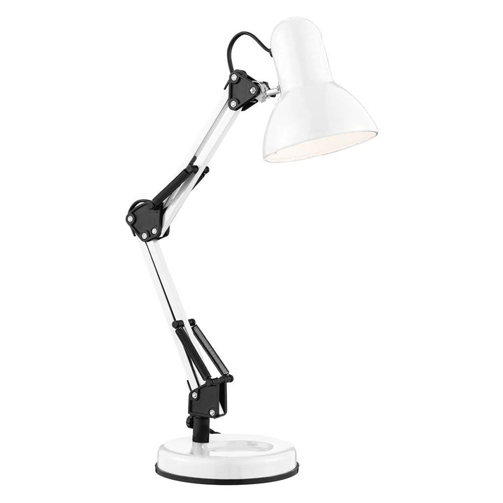 SHINY WHITE HOBBY TABLE LAMP ADJUSTABLE