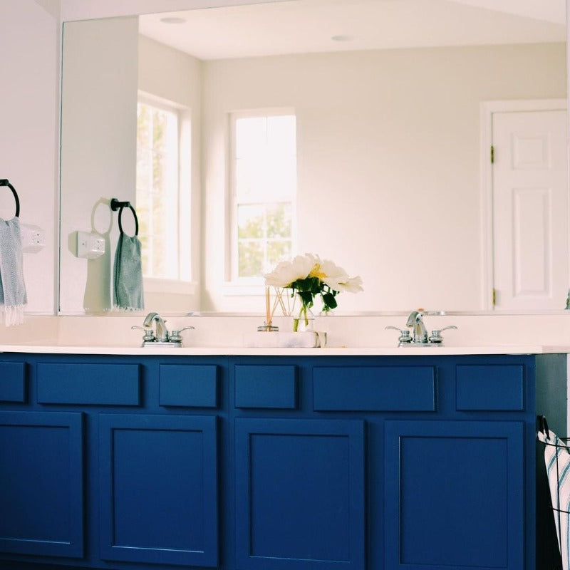 Navy by Beyond Paint. All In One Paint for bathroom cabinets from Smyths Homevalue.