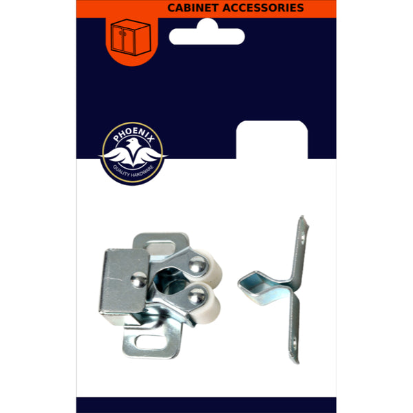 Zinc Coated Double Roller Catch - 2 Pieces