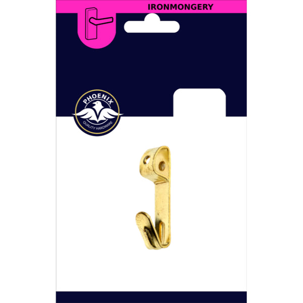No.2 Brass Single Picture Hook - 6 Pack