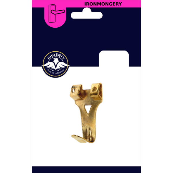 No.3 Double Picture Hook Brass - 4 Pack